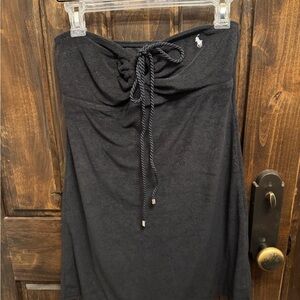 Ralph Lauren Polo Black Terry Cloth Dress/Coverup with Drawstring